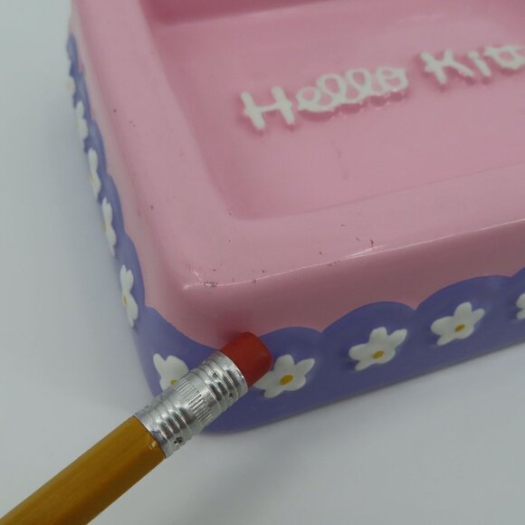 Sanrio Hello Kitty 2000 Y2K Ceramic Soap Dish Pink Purple Daisy Flower Bathroom - Picture 5 of 13